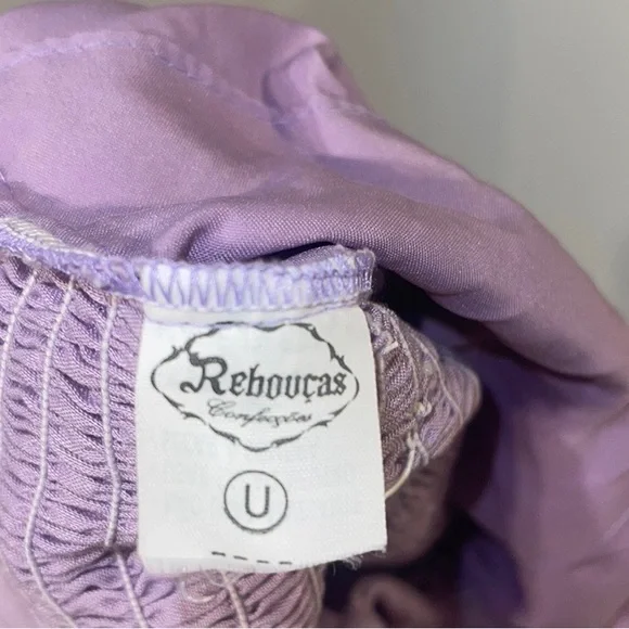 Vintage Reboucas Corset Tie Purple Top with Floral Embroidery - Picture 5 of 5